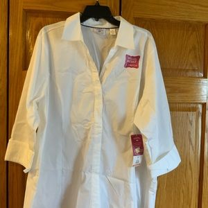 Riders by Lee White Button front blouse NWT Size 2X